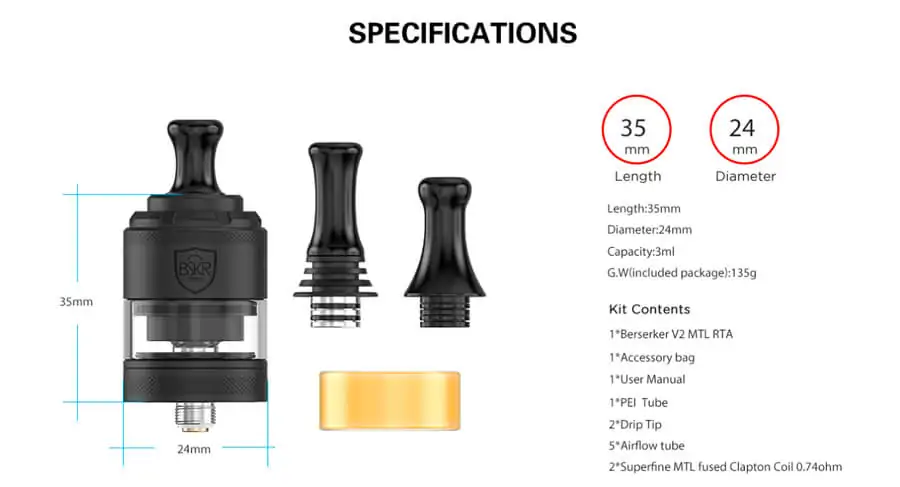 Vandy Vape BERSERKER V2 MTL RTA