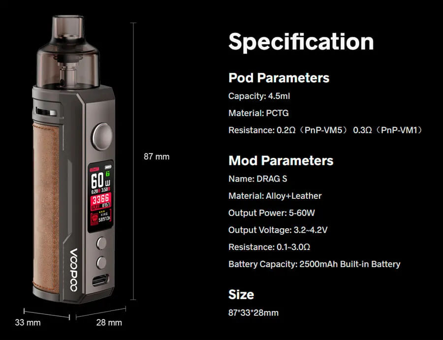 Voopoo Drag S 60W VW Pod Kit