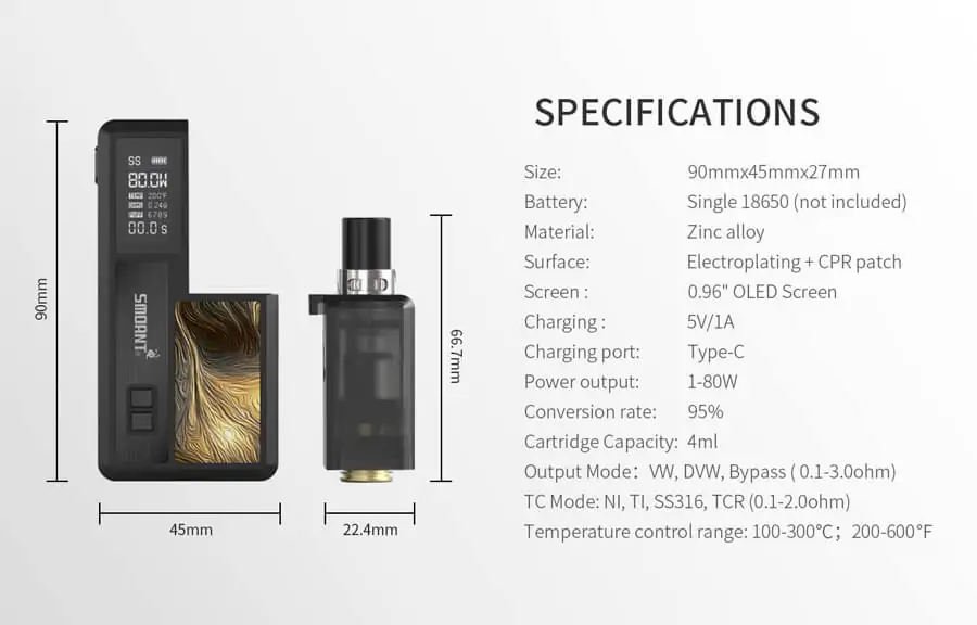 Smoant Knight 80W RBA Pod Kit