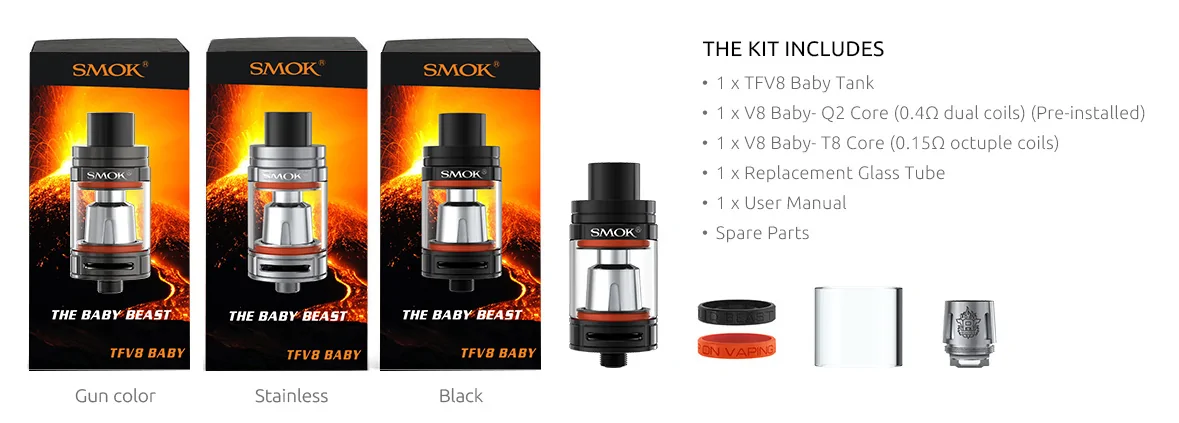Smok TFV8 Baby Full Kit Stainless Steel