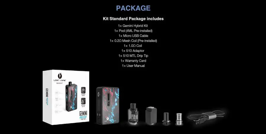 Lost Vape Gemini Hybrid Pod Mod Kit