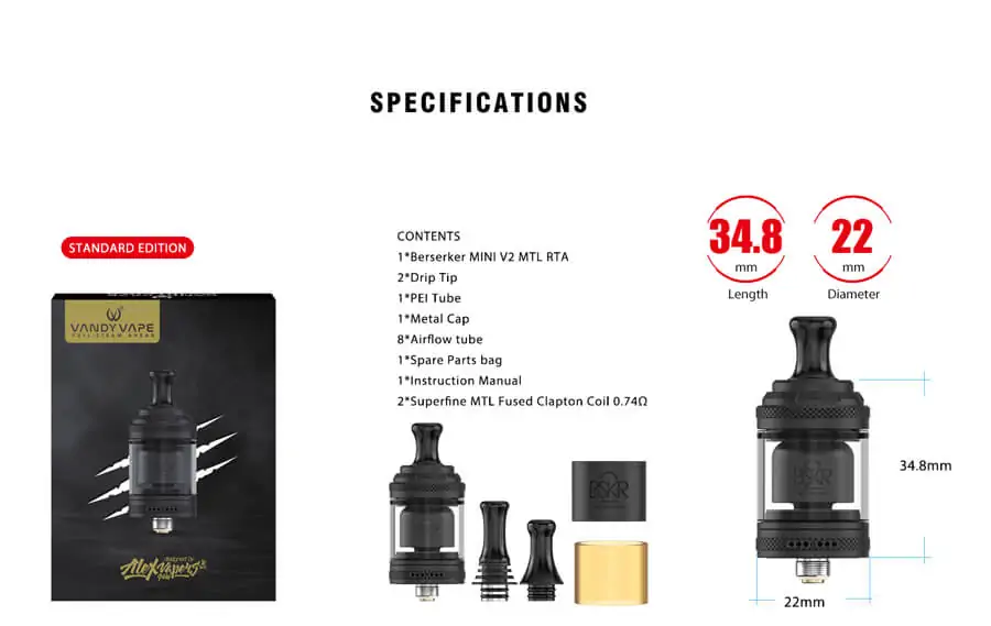 Vandy Vape Berserker Mini V2 MTL RTA
