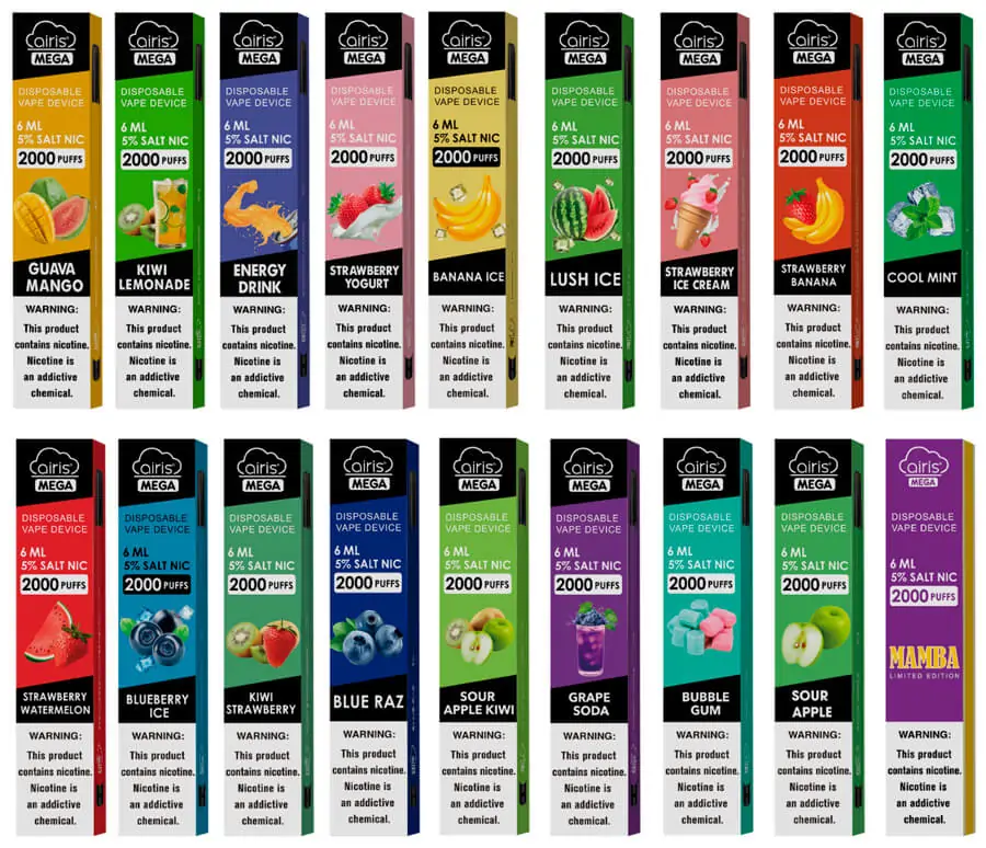 Одноразова електронна сигарета Airis Mega 2000 Disposable Device 1050mAh
