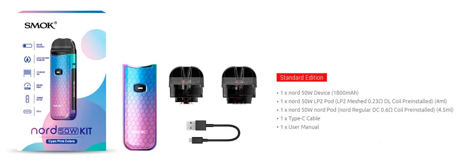 Smok Nord 50W Pod Kit 1800mah
